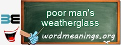 WordMeaning blackboard for poor man's weatherglass